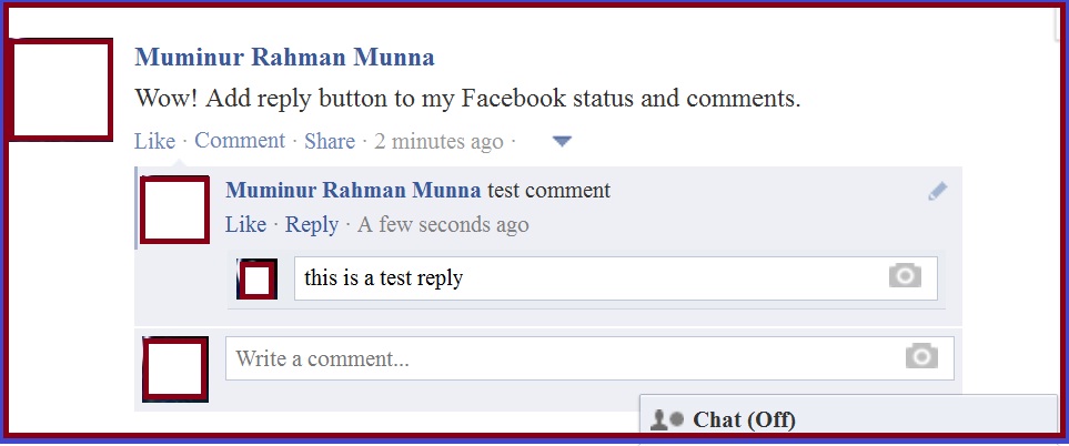 Add REPLY button to your Facebook Status and comments - 79