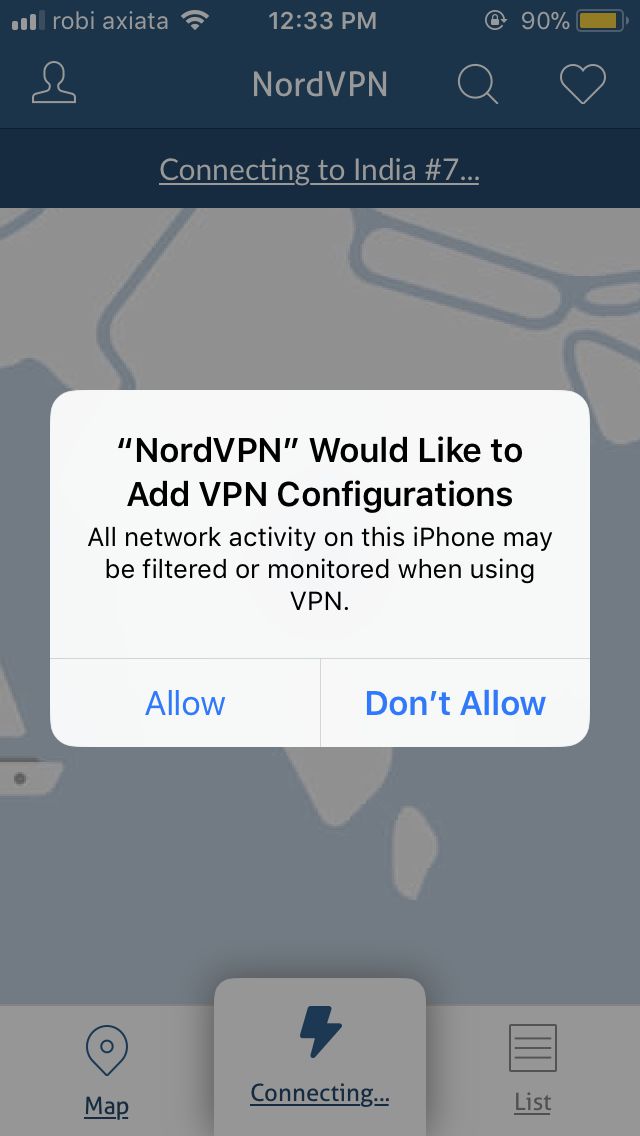 VPN for iphone NordVPN allow 1